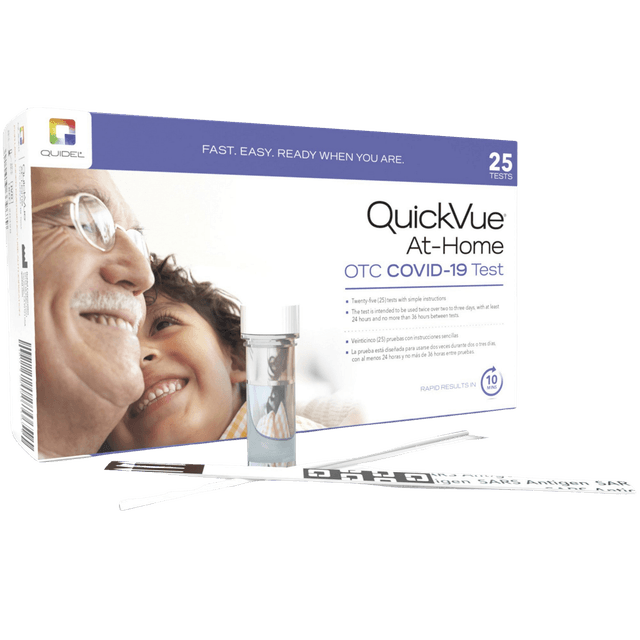 Quidel Quickvue Sars Antigen Test: QuickVue At-Home OTC Covid-19, 25 test/kit
