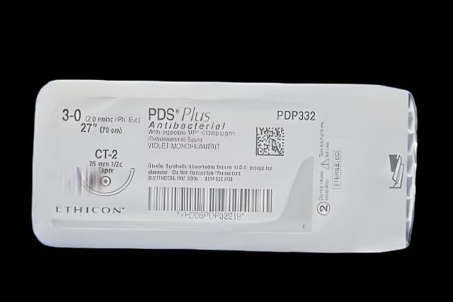 Absorbable Antibacterial Suture with Needle PDS Plus™ Polydioxanone with Irgacare MP CT-2 1/2 Circle Taper Point Needle Size 3 - 0 Monofilament