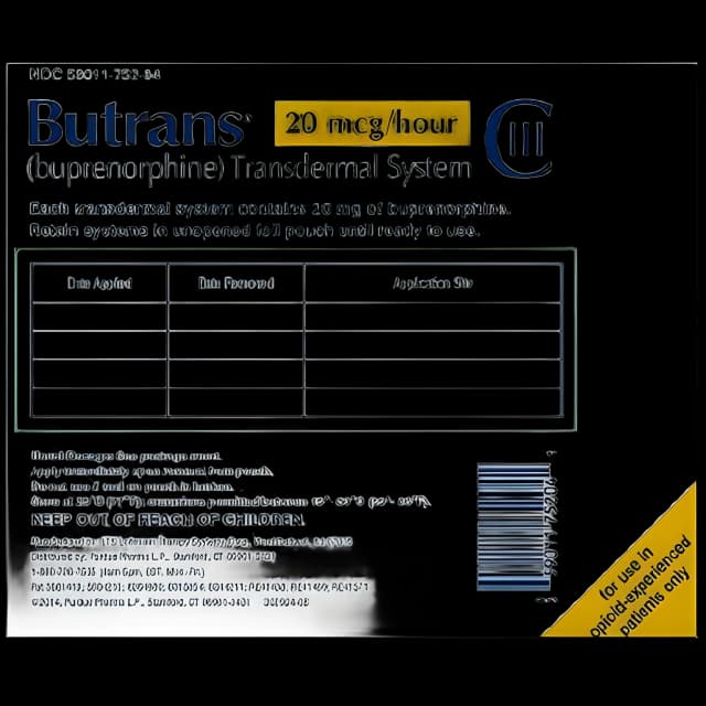 Butrans™ Buprenorphine 20 mcg / Hour Patch Pouch 4 Patches CII