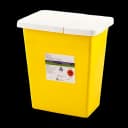 Chemotherapy Waste Container SharpSafety™ Yellow Base 17-1/2 H X 15-1/2 W X 11 D Inch Horizontal / Vertical Entry 8 Gallon