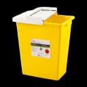 Chemotherapy Waste Container SharpSafety™ Yellow Base 17-1/2 H X 15-1/2 W X 11 D Inch Horizontal / Vertical Entry 8 Gallon