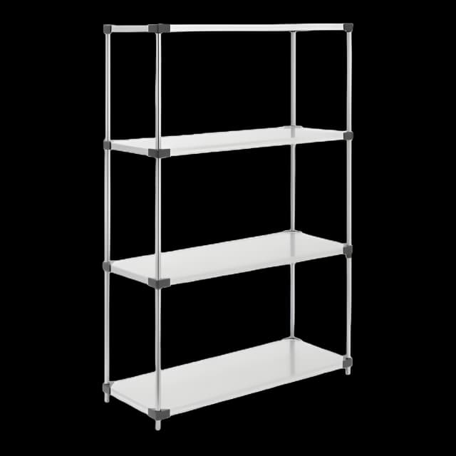 Steel Shelving ULINE 4 Shelves Floor Standing 72 X 48 Inch Silver