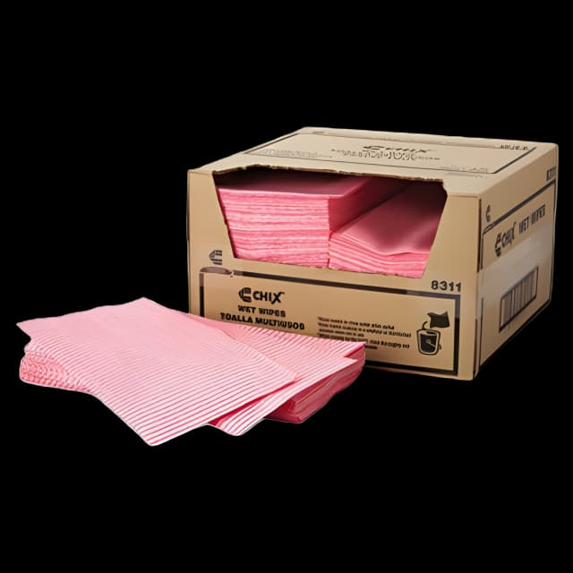 Wet Wipes, 11.5 x 24, White/Pink, 200/Carton
