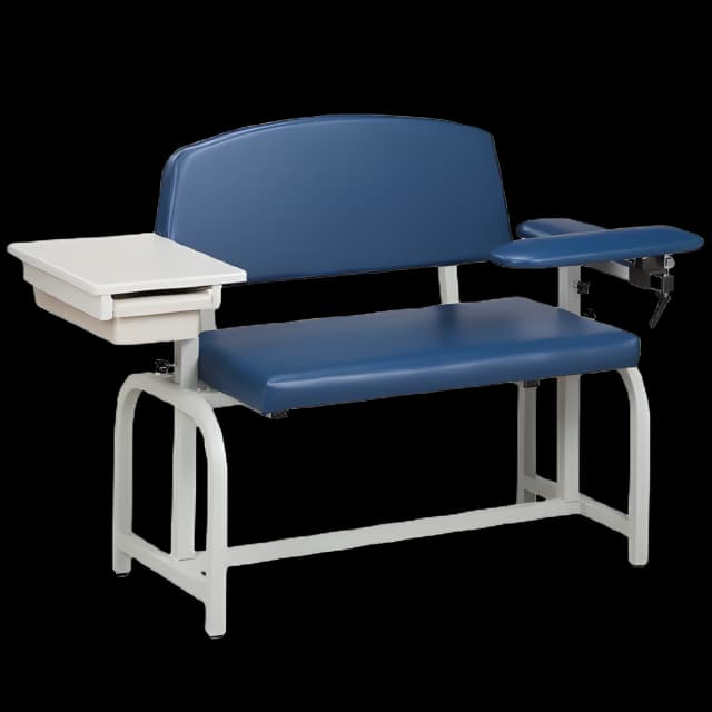 Lab X Series Padded Blood Drawing Chair - Burgundy