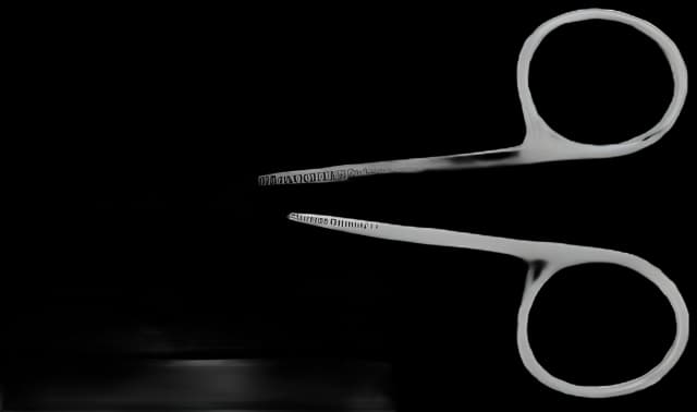 Iris Scissors Padgett® 4-1/2 Inch Length Surgical Grade Stainless Steel NonSterile Finger Ring Handle Straight Blade Blunt Tip / Blunt Tip