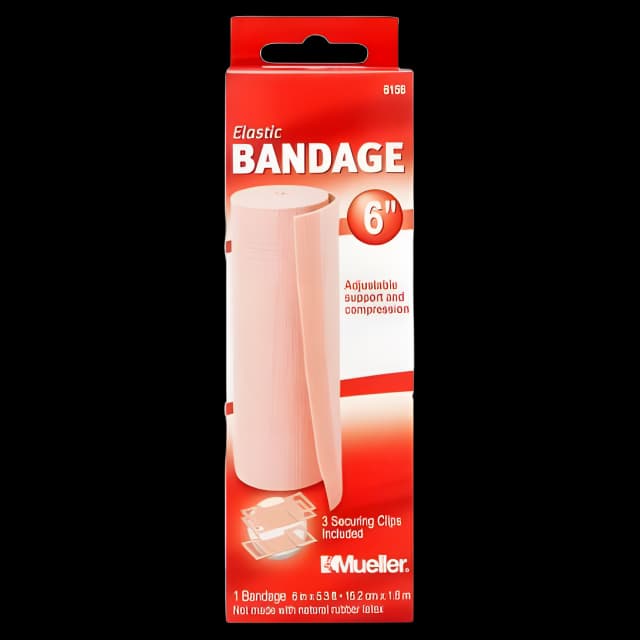Elastic Bandage Mueller® 6 Inch X 5.3 Foot Clip Detached Closure Beige NonSterile Standard Compression