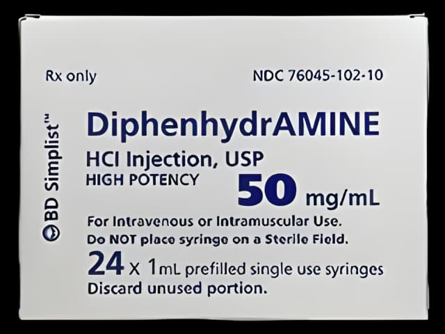 Diphenhydramine HCl 50mg/mL Prefilled Syringe - Fresenius