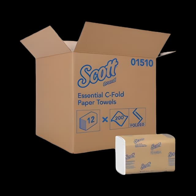 Essential C-Fold Towels for Business, Absorbency Pockets, 1-Ply, 10.13 x 13.15, White, 200/Pack, 12 Packs/Carton