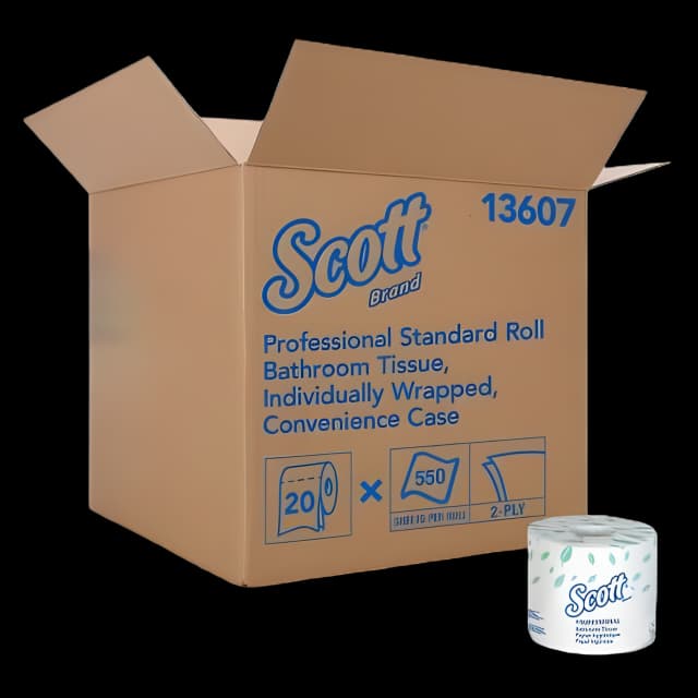 Toilet Tissue Scott® Essential White 2-Ply Standard Size Cored Roll 550 Sheets 4 X 4-1/10 Inch - 13607