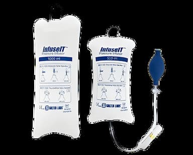 InfuseIT™ 3000 mL Pressure Infusion Bag with Stopcock Valve - Disposable, Durable Nylon
