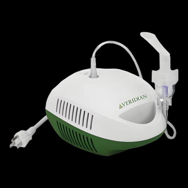 Veridian Handheld Compressor Nebulizer System Medium Volume Medication Cup Universal Mouthpiece Delivery