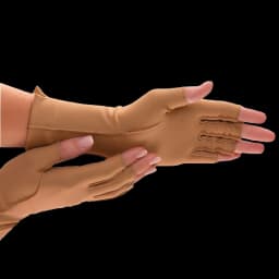 Compression Glove Isotoner® Therapeutic Full Finger X-Small Over-the-Wrist Length Hand Specific Pair Nylon / Spandex