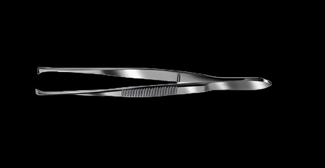 Fixation Forceps Storz® Graefe 4-1/3 Inch Length Surgical Grade Stainless Steel NonSterile NonLocking Serrated Thumb Handle 4.5 mm Wide Jaws with Fine Teeth