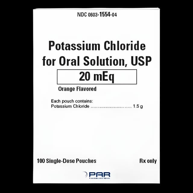 Potassium Chloride 20 mEq Oral Solution | 100 Orange Packets