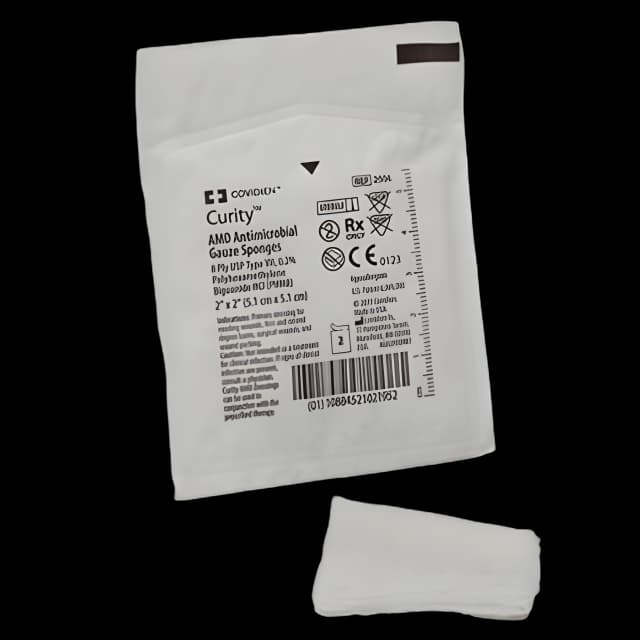 Gauze Sponge Curity™ AMD™ 2 X 2 Inch 2 per Pack Sterile 8-Ply PHMB Square