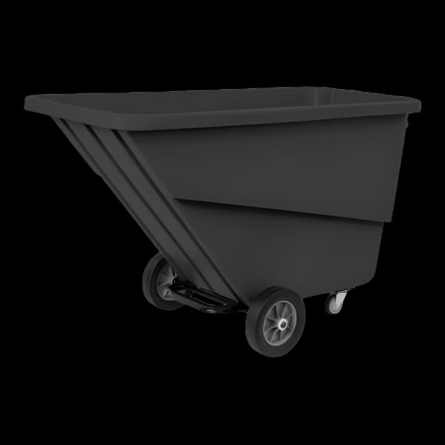Tilt Truck 12 Inch Front Wheels / 4 Inch Rear Swivel Casters 1000 lb. Capacity Steel Tubular Handle Poly / Steel - TILT-LRG/BLK