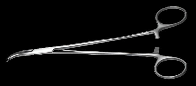 Hemostatic Forceps Padgett® Mosquito 5 Inch Length Surgical Grade Stainless Steel NonSterile Ratchet Lock Finger Ring Handle Curved