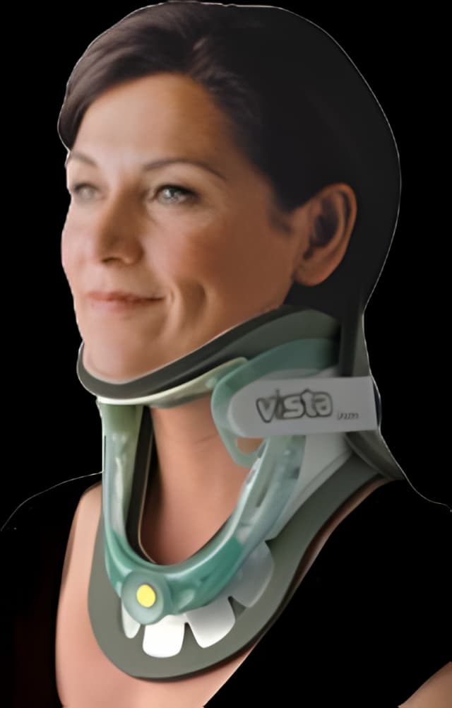 Rigid Cervical Collar with Replacement Pads Aspen® Vista® Preformed Adult One Size Fits Most Two-Piece / Trachea Opening Adjustable Height Adjustable Neck Circumference - 984002