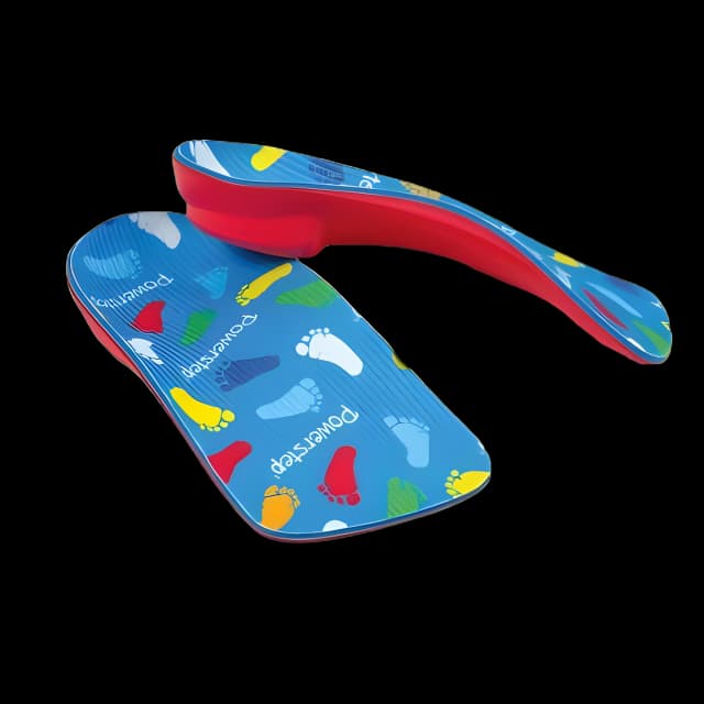 Powerstep® Powerkids® Pediatric Orthotic Insole 3/4 Length Size KE Poron® / EVA Blue / Red Toddler 13 / Child 1