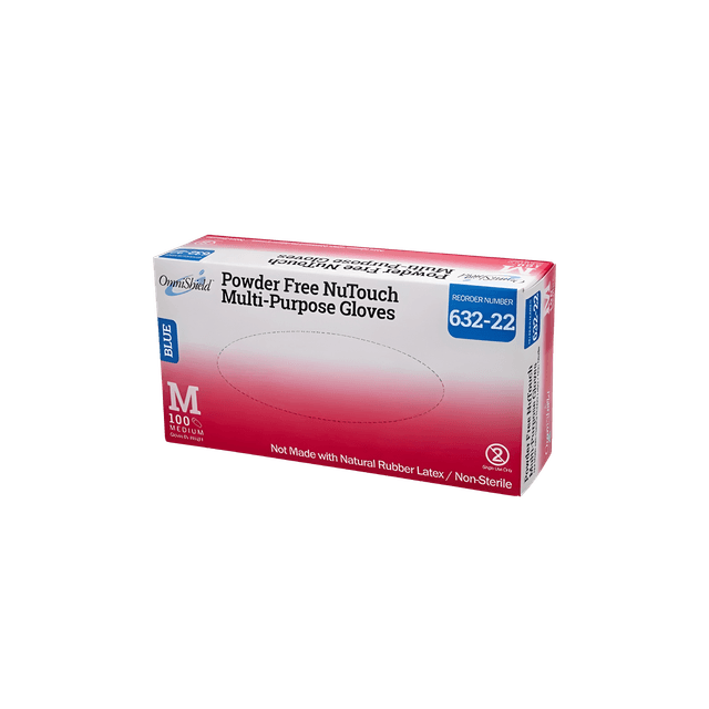 NuTouch, Nitrile/Vinyl Blend Mutli-Purpose Gloves, Blue, 632 Series, Medium, 100/bx, 10bx/cs