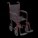 Transport Chair drive™ 17 Inch Seat Width Fixed Arm Height Swing-Away Footrest Aluminum Frame with Red Finish