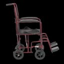 Transport Chair drive™ 17 Inch Seat Width Fixed Arm Height Swing-Away Footrest Aluminum Frame with Red Finish