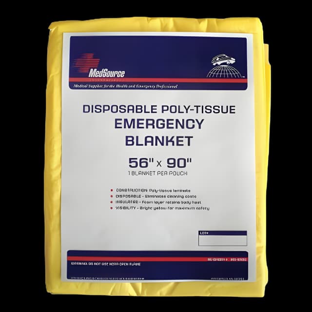Emergency Blanket MedSource 56 X 90 Inch Poly-Tissue