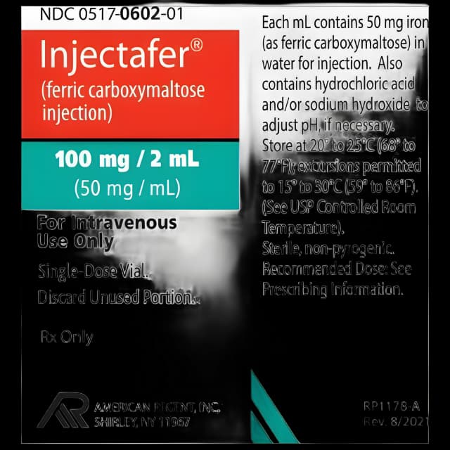 Injectafer® Iron Preparation Ferric Carboxymaltose 50 mg / mL Injection Single-Dose Vial 2 mL