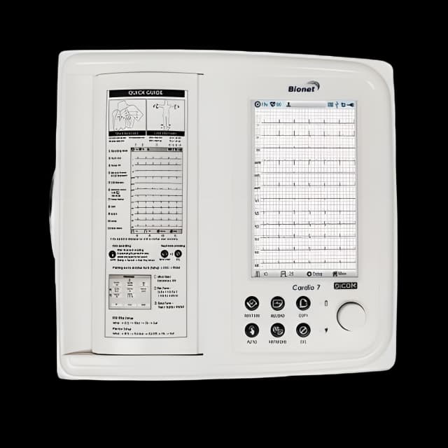 Electrocardiograph Cardio 7 AC Power / Battery Operated LCD Display Resting