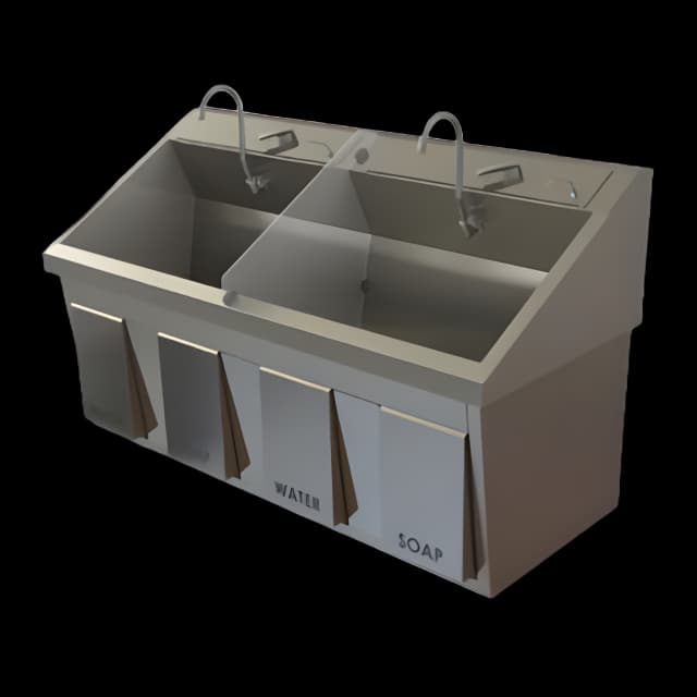 Dual Bay Surgical Scrub Sink SS64-EYE | Mac Medical Inc