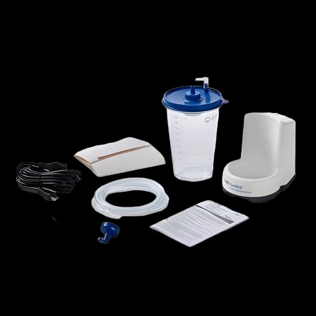 Urine Collection System PureWick™ Rechargable Litium Ion Battery, Suction Pump, 2000 mL Collection Canister with Lid, Pump Tubing, Collector Tubing, Elbow Connector, 2 Privacy Covers, Power Cord