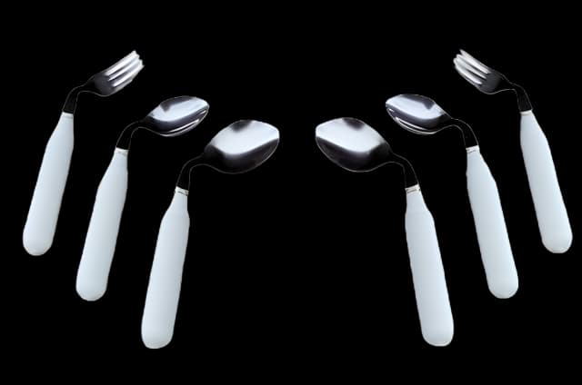 Soup Spoon Comfort Grip Left Handed White Vinyl-Coated