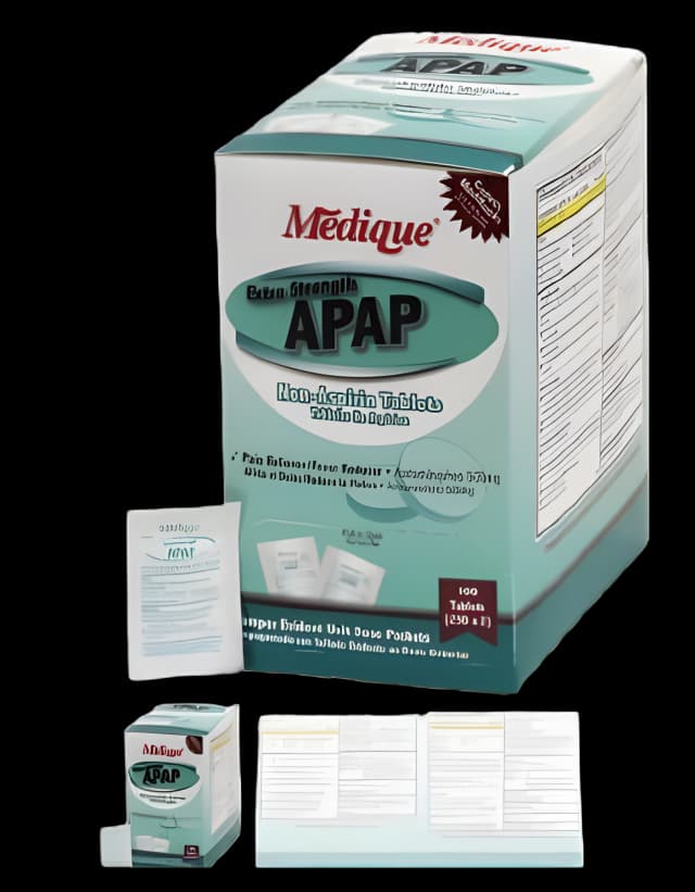 Pain Relief Medique® 500 mg Strength Acetaminophen Tablet 250 per Box