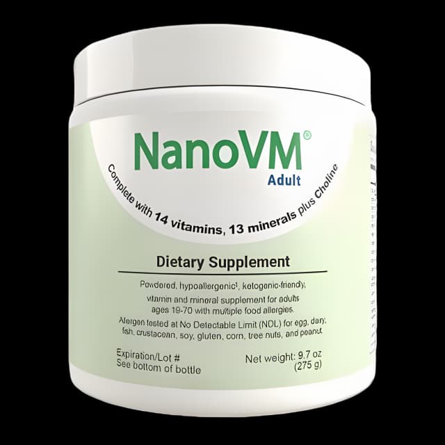 NanoVM Adult Vitamin & Mineral Powder - Hypoallergenic, Keto