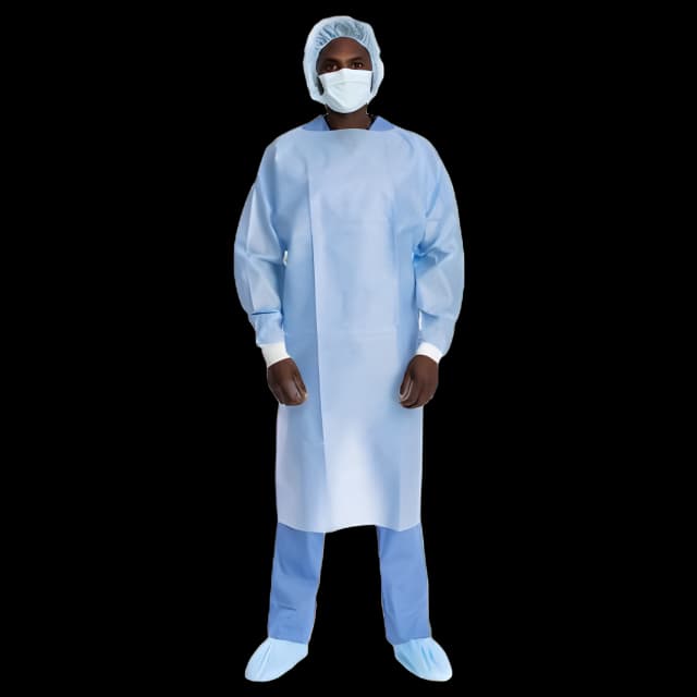 Protective Procedure Gown Halyard One Size Fits Most Blue NonSterile Not Rated Disposable