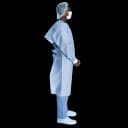 Protective Procedure Gown Halyard One Size Fits Most Blue NonSterile Not Rated Disposable