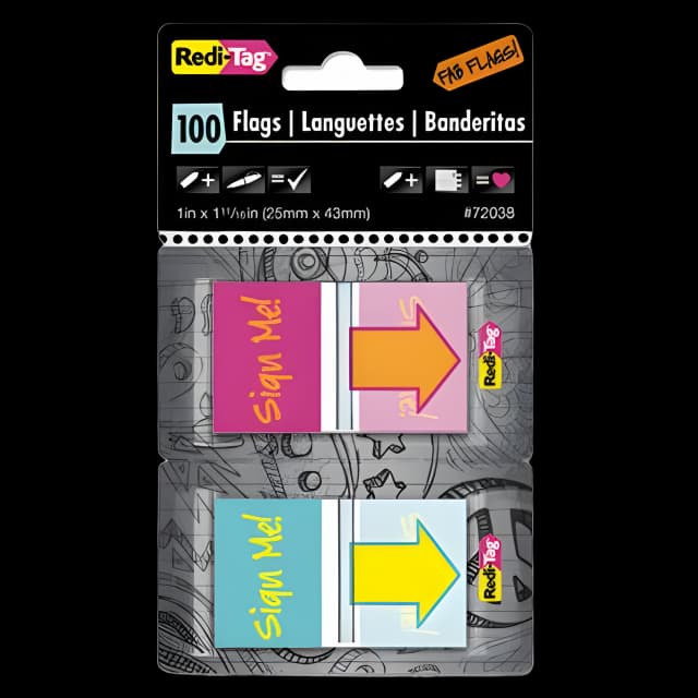 Medical Document Page Flags w/Dispenser - Sign Here Markers