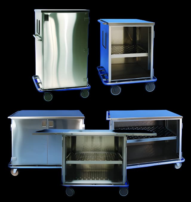 Utility Cart Future Health Concepts 29.375 X 39.625 X 29.125 Inch Stainless Steel, Adjustable, Perforated, Roll Out