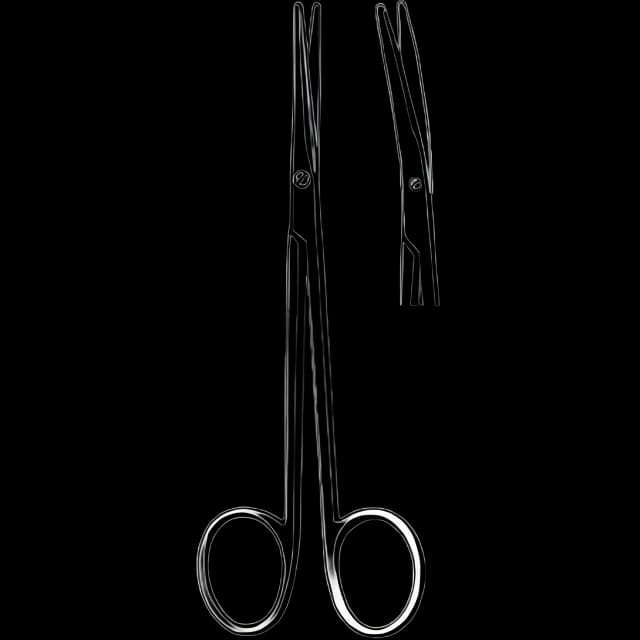Dissecting Scissors Merit™ Metzenbaum 7 Inch Length Office Grade Stainless Steel NonSterile Finger Ring Handle Curved Blunt Tip / Blunt Tip