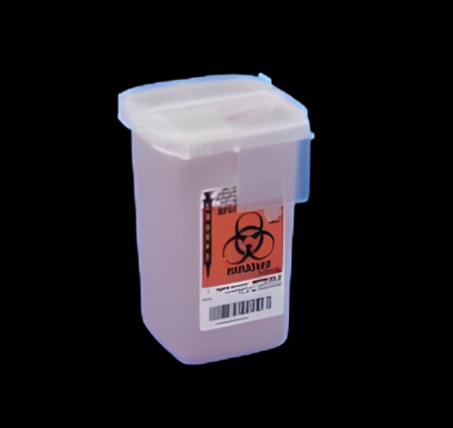 Sharps Container SharpSafety™ Translucent Base 11 H X 10-3/4 W X 4-3/4 D Inch Vertical Entry 0.25 Gallon
