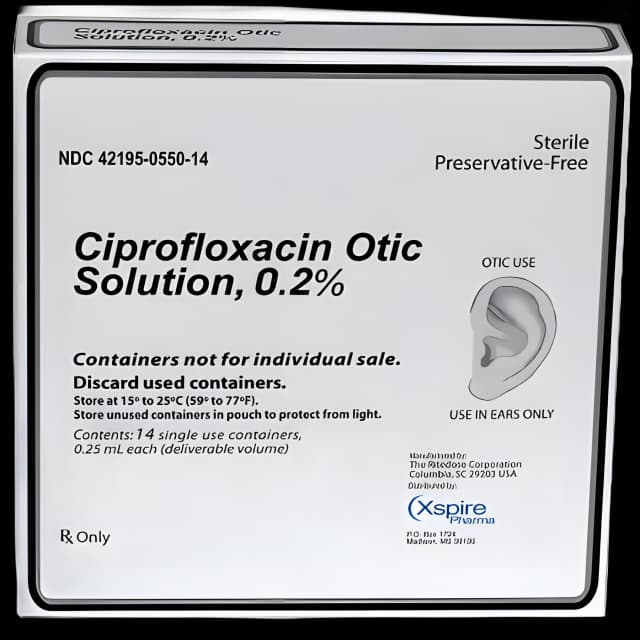 Ciprofloxacin HCl, Preservative Free 0.2% Drops Single-Use Vial 0.25 mL 14 Droperettes