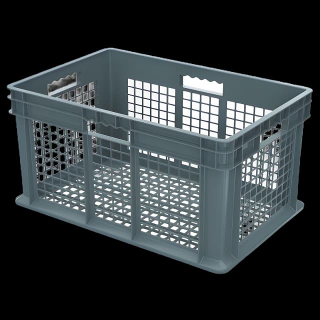 Straight Wall Container Gray Plastic 12-1/4 X 15-3/4 X 23-3/4 Inch