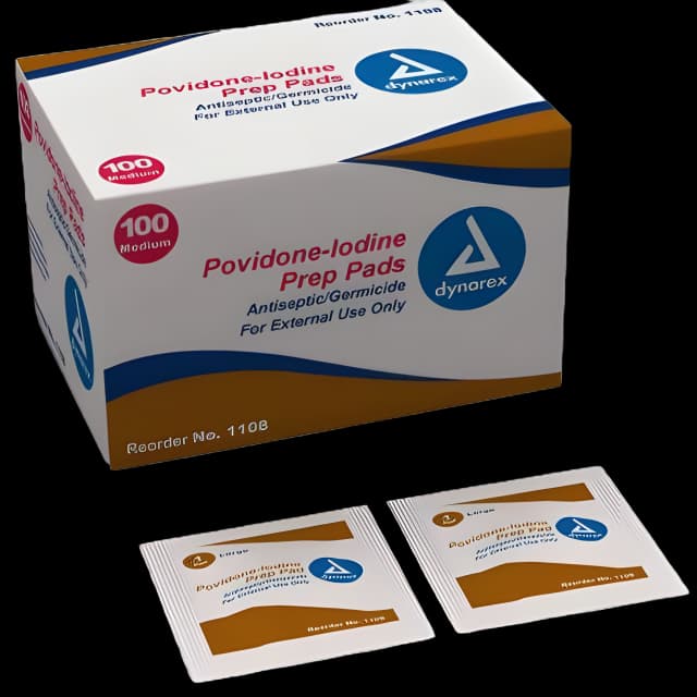 PVP Prep Pad Dynarex® 10% Strength Povidone-Iodine Individual Packet Medium NonSterile