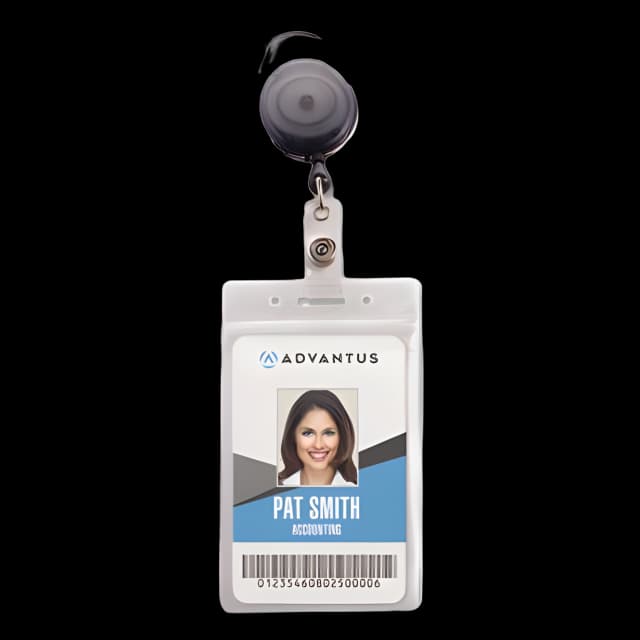 Resealable Vinyl Badge Holder Combo with 30" Reel - 10 Pack