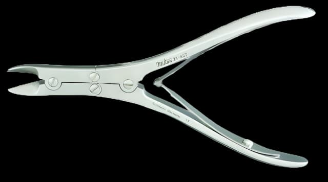 Bone Splitting Forceps Miltex® Ruskin-Kleinert-Kutz 5-3/4 Inch Length OR Grade German Stainless Steel NonSterile NonLocking Plier Handle with Spring Curved Sharp
