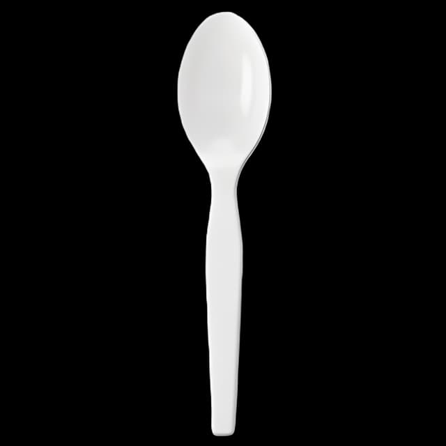 Individually Wrapped Mediumweight Polystyrene Cutlery, Teaspoons, White, 1,000/Carton