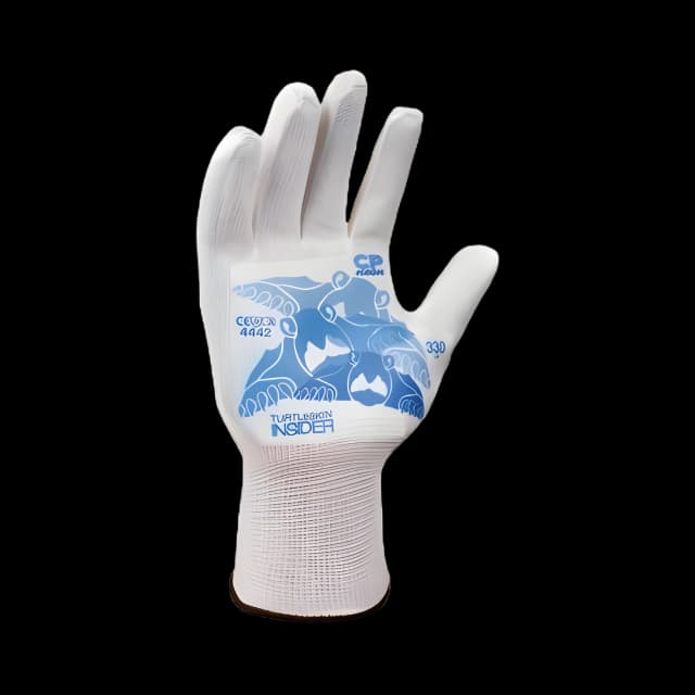 Cut Resistant Glove Liner Turtleskin™ CP Neon Insider Full-Finger Nylon / Polyester White Small