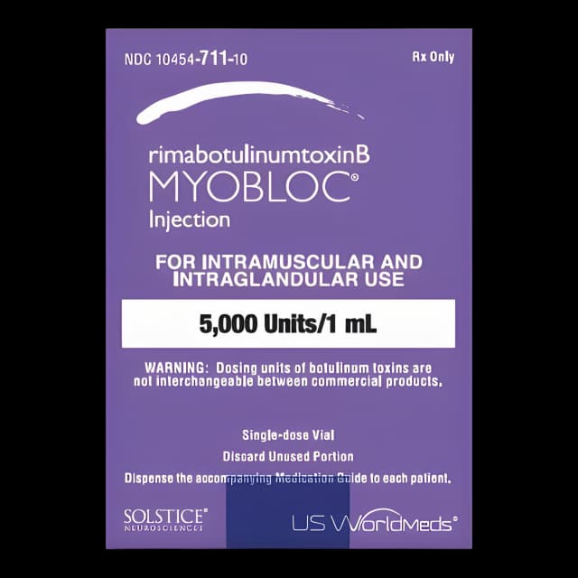 Myobloc® Rimabotulinumtoxinb 5000 Units / mL Injection Single-Use Vial 1 mL