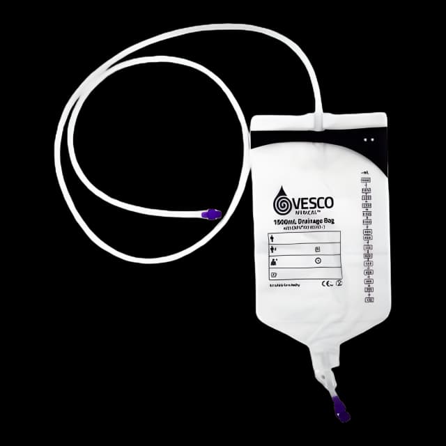 Enteral Drainage Bag with ENFit™ Connector Vesco Medical™ 60 Inch Tubing 1500 mL Sterile