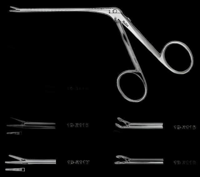 Ear Forceps Miltex® Goodhill 3 Inch Length OR Grade German Stainless Steel NonSterile Finger Ring Handle Straight 5 mm Serrated Jaws